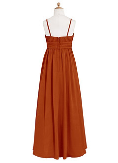 Azazie Astrid Junior Paprika A-Line Floral Chiffon Dress image8