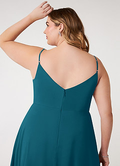 Azazie Daenerys Brautjungfernkleider A-Linie Kutte Chiffon Kleid Tintenblau image12