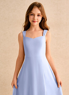 Azazie Makani Girls Formal Flower Girl Dresses Ice A-Line Sweetheart Neckline Chiffon Dress image6
