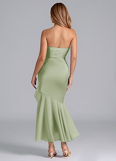 Azazie Danie Brautjungfernkleider Etui Schulterfrei Chiffon Kleid Staubiger Salbeigrün image6