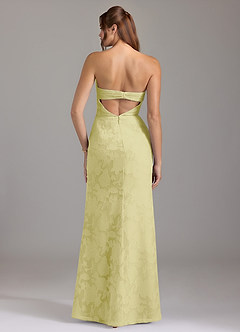 Azazie Leonis Bridesmaid Dresses Lemon Sorbet Sheath Strapless Floral Burnout Convertible Dress image6