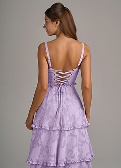 Azazie Romie Bridesmaid Dresses Lilac A-Line Corset Floral Burnout Dress image6
