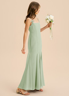 Azazie Evey Junior Dusty Sage Mermaid Pleated Chiffon Dress image5