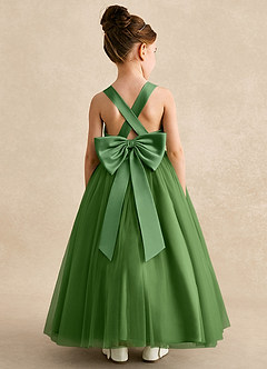 Azazie Peanut Flower Girl Dresses Basil A-Line Strap Tulle Dress image1