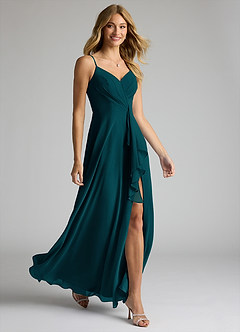 Azazie Akita Bridesmaid Dresses Pine A-Line Chiffon Dress image2