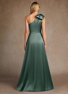 Azazie Easton Mother of the Bride Dresses Sea Moss A-Line One Shoulder Stretch Satin Dress image3