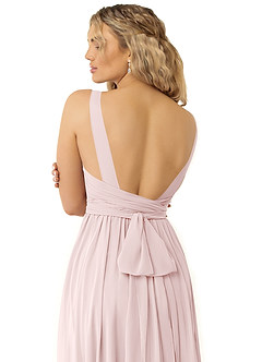 Azazie Kora Bridesmaid Dresses Blushing Pink A-Line Pleated Chiffon Dress image6