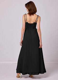 Barbie ♥ Azazie Bridesmaid Dresses Black A-Line Pleated Chiffon Dress image6