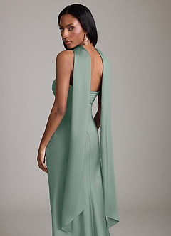 Azazie Saylor Brudtärnklänningar Klä av Sjöjungfru i Stretch Satin Axelbandslös Silversalvia image7