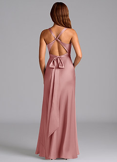 Azazie Hati Brudtärnklänningar Klä av Sjöjungfru i Stretch Satin Dammig Ros image7