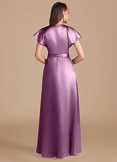 Azazie Nico Robes de demoiselle d'honneur Robe Trapèze en Satiné métallisé Plissée Glycine image4