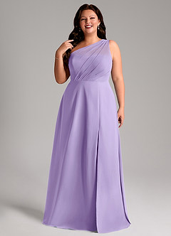 Azazie Phaedra Jurken voor bruidsmeisjes Jurk van Chiffon met A-Lijn One-Shoulder Lila image5