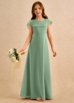 Azazie Kittie Girls Formal Flower Girl Klänningar Klä A-Line i Chiffong image1