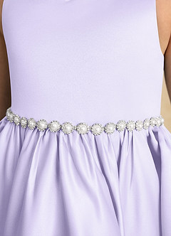 Azazie Julietta Flower Girl Dresses Lilac Ball-Gown Convertible Tulle Dress image10