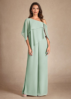 Azazie Halima vestidos de madre de la novia Vestido de Agave de Gasa de Mono/Traje de pantalón con Corte Lateral image7