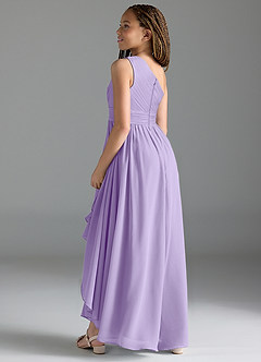 Azazie Mathilda Junior Lilac A-Line Pleated Chiffon Dress image5