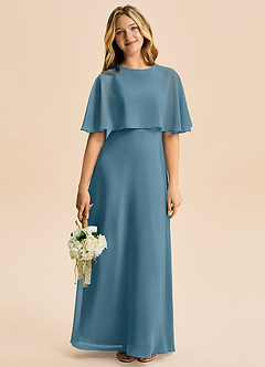 Azazie Maris Junior Abito A-Line in Chiffon Bermuda image5