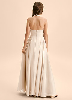 Azazie Kady Junior Robe Trapèze en Mousseline de soie Encolure en Forme de Cœur Albâtre Blanc image2