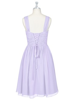 Azazie Angie Bridesmaid Dresses Lilac A-Line Corset Chiffon Dress image8