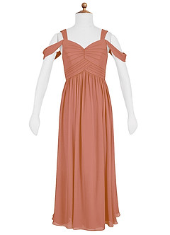 Azazie Lianne Junior MAI TAI A-Line Off the Shoulder Chiffon Dress image10