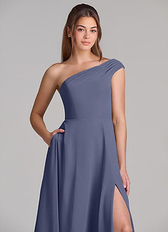 Azazie Melanie Bridesmaid Dresses Stormy A-Line Off the Shoulder Chiffon Dress image5