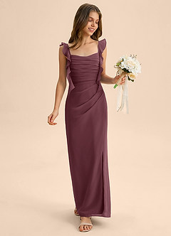 Azazie Jessamine Junior Sangria Mermaid Sweetheart Neckline Chiffon Dress image3