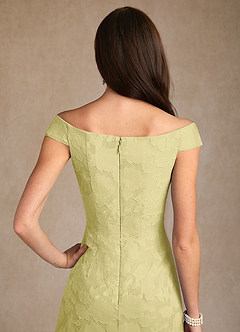 Azazie Moore Abiti per la Madre della Sposa Abito A-Line in Burnout Floreale Scollo a barca Sorbetto Al Limone image6