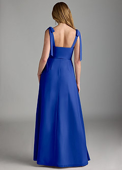 Azazie Lizet Bridesmaid Dresses Royal Blue A-Line Sweetheart Neckline Chiffon Dress image2