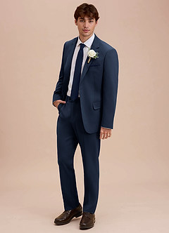 front Ethan Dark Navy Refined Weave Suit