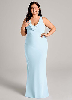 Azazie Rylina Bridesmaid Dresses Sky Blue Mermaid Pleated Chiffon Dress image10