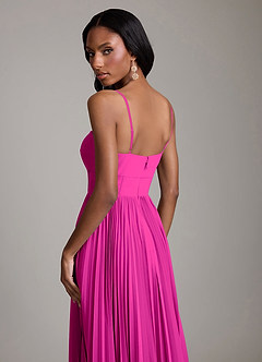 Azazie Akiko Bridesmaid Dresses Fuchsia A-Line Sweetheart Neckline Chiffon Dress image6