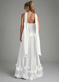 Azazie Alex Bridesmaid Dresses White A-Line Corset Chiffon Dress image2