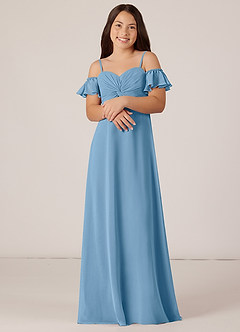 Azazie Juna Junior Klänning av A-Line i Chiffong Av axeln image4