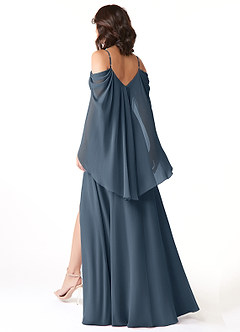 Azazie Cienna Bridesmaid Dresses Neptune A-Line Off the Shoulder Chiffon Dress image5