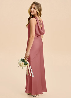 Azazie Rylina Junior Meerjungfrau-Linie Stretch-Satin Kleid Antike Rose image5