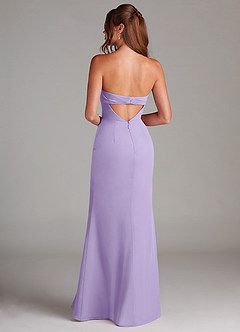 Azazie Leonis Robes de demoiselle d'honneur Robe Fourreau Convertible en Mousseline de soie Sans bretelle Lilas image5