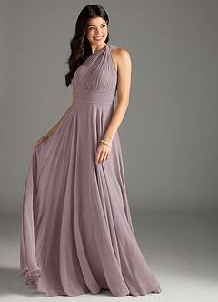 Azazie Charlize Bridesmaid Dresses Dusk A-Line One Shoulder Chiffon Dress image3