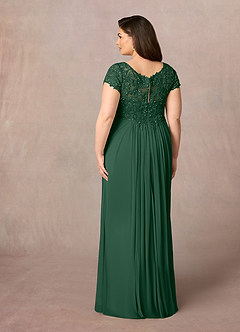 Azazie Macy Mother of the Bride Dresses Dark Green A-Line V-Neck Sequin Lace Lace Dress image8