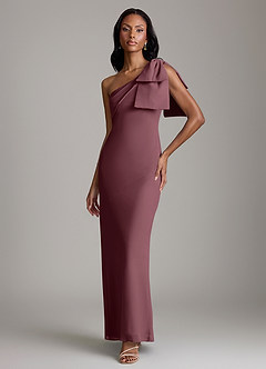 Azazie Yuanna Bridesmaid Dresses Sangria Mermaid One Shoulder Chiffon Dress image1