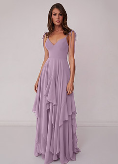Barbie ♥ Azazie Bridesmaid Dresses Wisteria A-Line Bow Chiffon Dress image4