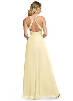 Azazie Davis Vestidos para Prova em Casa Vestido Buquê Floral Abstrato de Chiffon de Linha A com Plissado image5