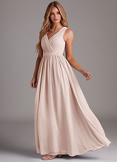 Azazie Kingsley Bridesmaid Dresses Rose Petal A-Line Lace Chiffon Dress image4