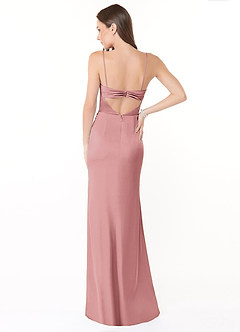 Azazie Leonis Bridesmaid Dresses Dusty Rose Mermaid Pleated Stretch Satin Convertible Dress image3