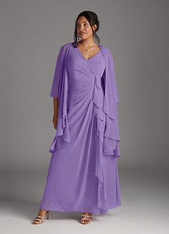 Azazie Manuella Mother of the Bride Dresses Tahiti A-Line V-Neck Pleated Chiffon Dress image10