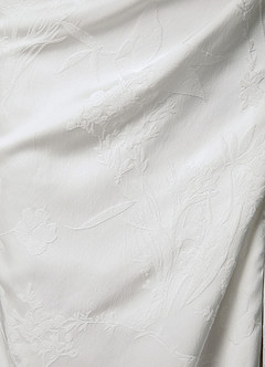 Azazie Tilly Wedding Dresses Diamond White Sheath Off the Shoulder Floral Jacquard Dress image5