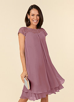 Azazie Tess Mother of the Bride Dresses Vintage Mauve Empire Sequins Chiffon Dress image4