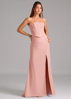 Azazie Jenine Bridesmaid Dresses Rosette Mermaid Strapless Chiffon Dress image6