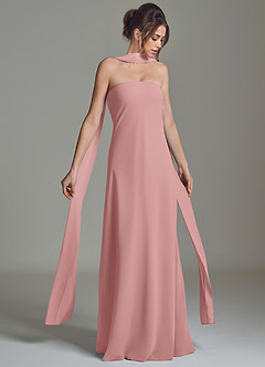 Azazie Ilana Abiti da Damigella Abito A-Line in Chiffon Senza Spalline Rosa Polverosa image1