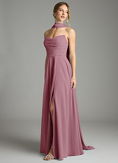Azazie Ayla Bridesmaid Dresses Vintage Mauve A-Line Sweetheart Neckline Chiffon Dress image10
