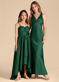 Azazie Catalina Junior Klä av A-Line i Stretch Satin Älskling Halsringning image3